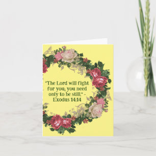 Vintage-Inspired Rose Wreath Religious Blank Card