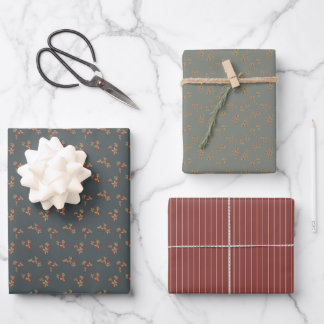 Vintage Inspired Scattered Floral Wrapping Paper Sheet