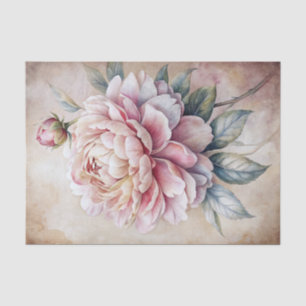 Vintage Inspired Single Pastel Peony Flower Tissue Paper