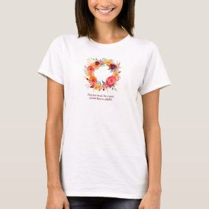 Vintage-Inspired Spring Flower Wreath Retro Flair T-Shirt