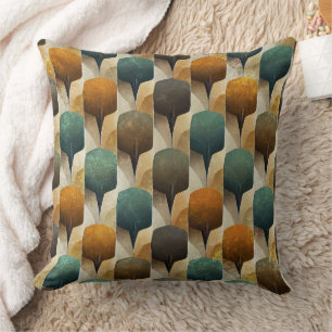 Vintage-Inspired Teal & Gold Art Deco Geometry Cushion