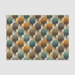 Vintage-Inspired Teal & Gold Art Deco Geometry Tissue Paper