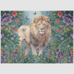 Vintage Inspired Tropical Jungle Lion Decoupage  Tissue Paper