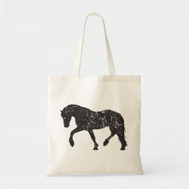 Vintage-inspired Trotting Horse Tote Bag (Front)