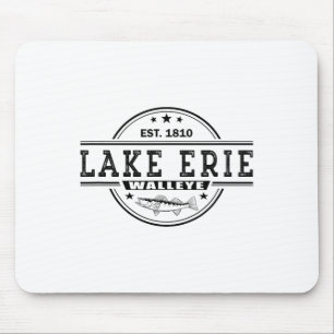 Vintage Inspired Walleye Fishing Lake Erie  Mouse Mat