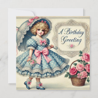 Vintage-Inspired Watercolor Birthday Card – Retro 