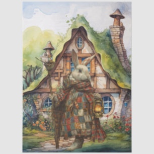 Vintage Inspired Whimsical Rabbits & Cottage Tissue Paper