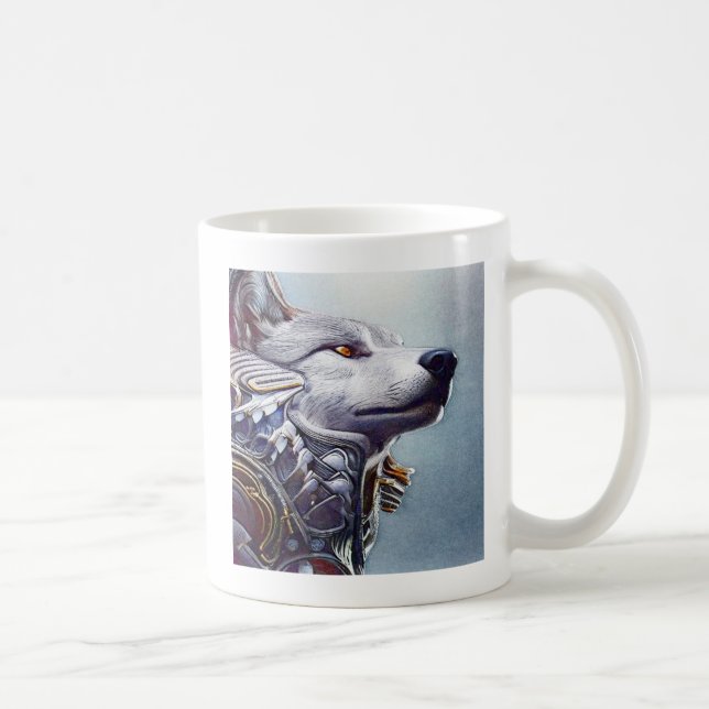 Vintage-Inspired Wolf Head Art - Nostalgic Coffee Mug (Right)