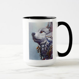 Vintage-Inspired Wolf Head Art - Nostalgic Mug