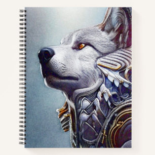 Vintage-Inspired Wolf Head Art - Nostalgic Notebook