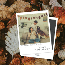 Vintage Instant Photo - Foil Fall Leaves Garland