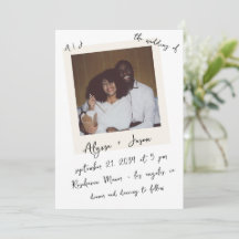 Vintage Instant Photo Handwritten Monogram Wedding