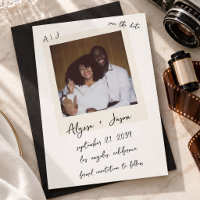 Vintage Instant Photo Handwritten Monogram Wedding