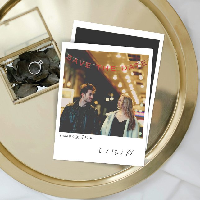 Vintage Instant Photo Save The Date Card (Creator Uploaded)