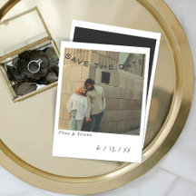 Vintage Instant Photo Save The Date Card