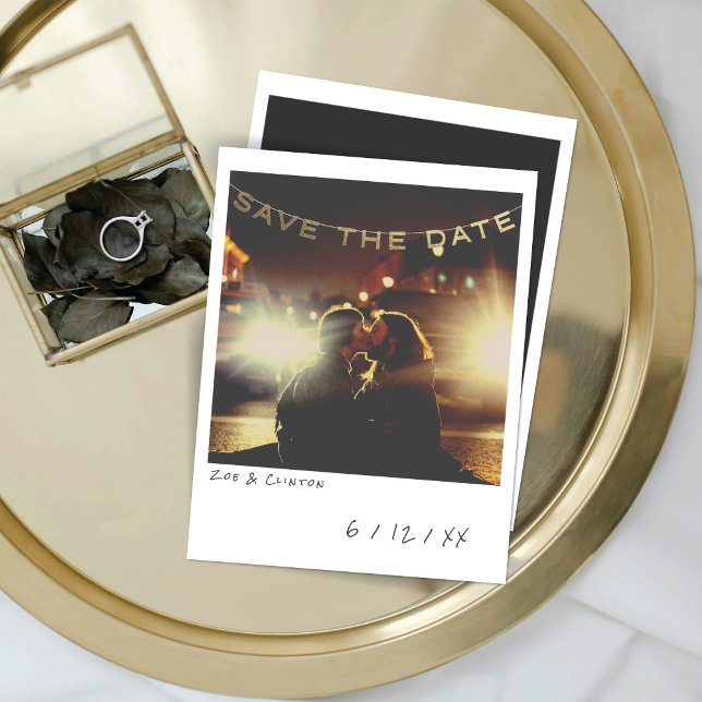 Vintage Instant Photo Save The Date Card (Creator Uploaded)