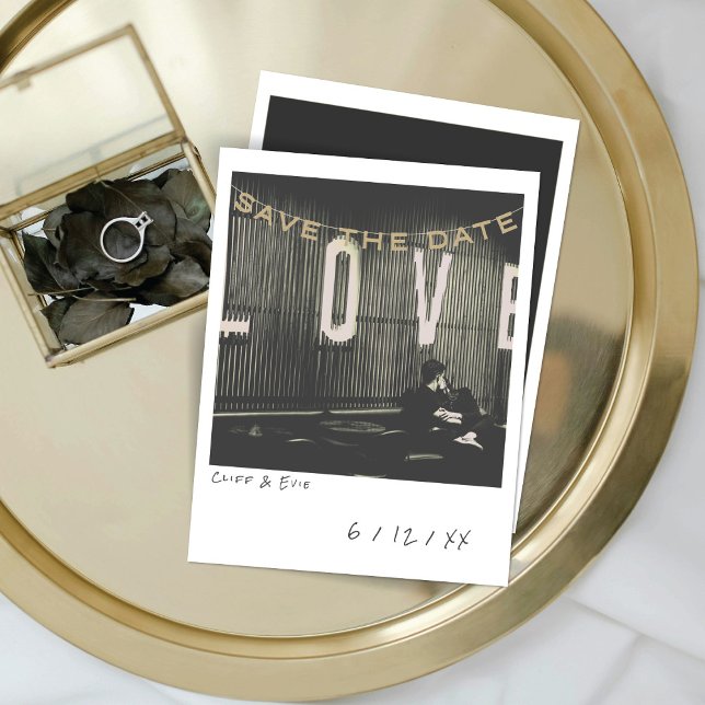 Vintage Instant Photo Save The Date Card (Creator Uploaded)