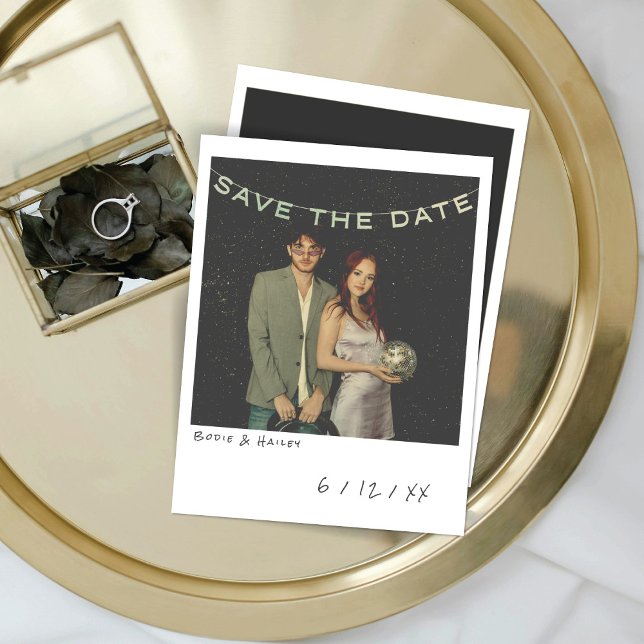 Vintage Instant Photo Save The Date Card (Creator Uploaded)