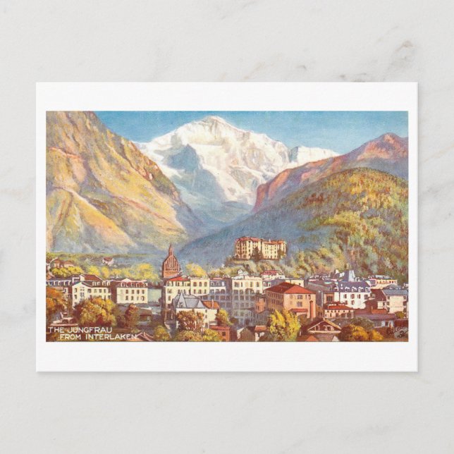 Vintage Interlaken, Switzerland, Postcard (Front)