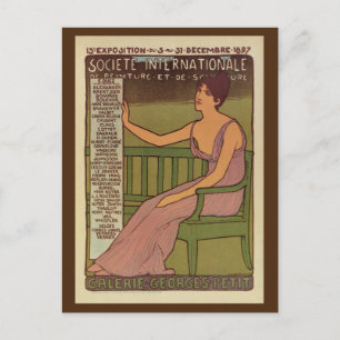 Vintage international painting expo Paris 1897 Postcard