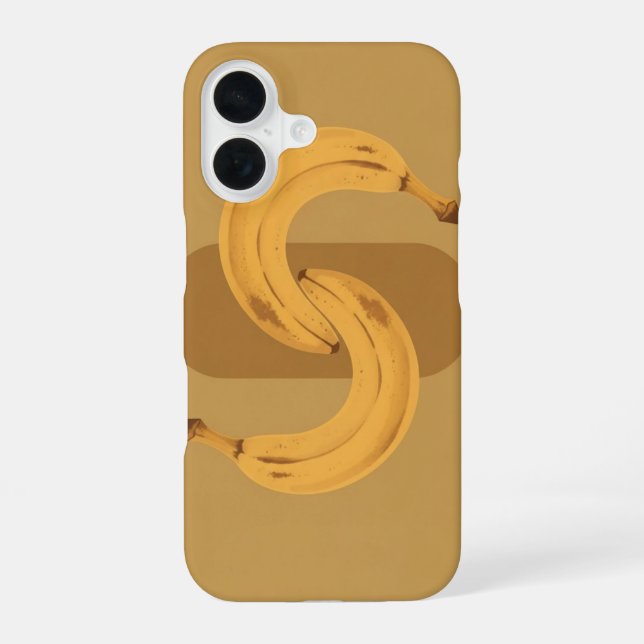 Vintage Intertwined Bananas iPhone 16 Case (Back)
