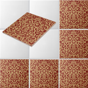 Vintage Intricate Ornate Victorian Era Pattern Tile
