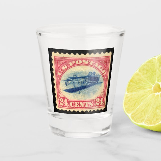  Vintage Inverted Jenny Shot Glass (Front)