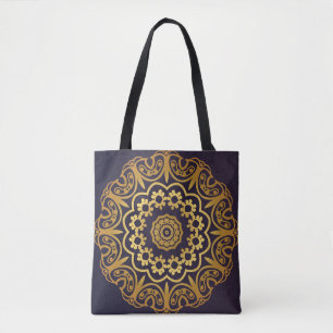 Vintage Invitation card with Mandala pattern. Deco Tote Bag