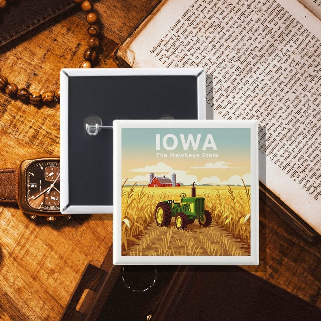 Vintage Iowa 15 Cm Square Badge (Creator Uploaded)