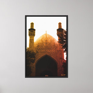 Vintage Iran Isfahan royal mosque Canvas Print