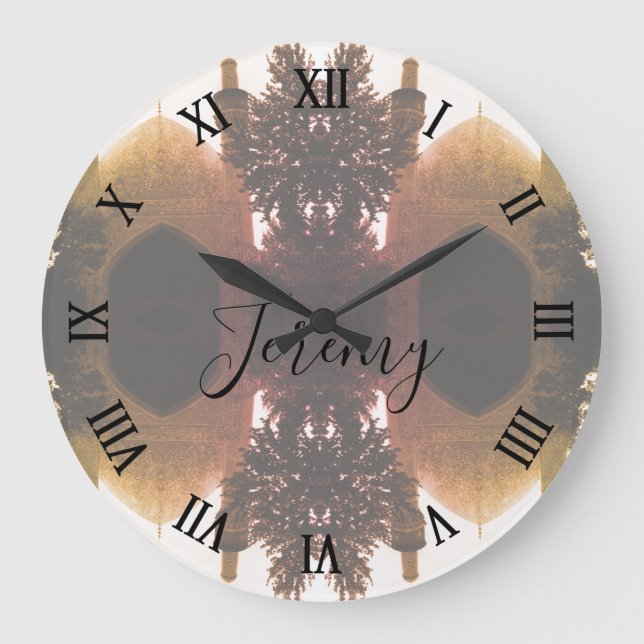 Vintage Iran Isfahan royal mosque Large Clock (Front)