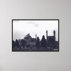 Vintage Iran Isfahan shah mosque gardens Canvas Print