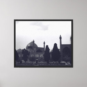 Vintage Iran Isfahan shah mosque gardens Canvas Print