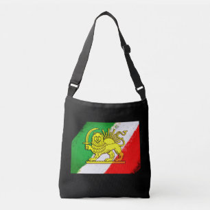 Vintage Iran, Persian flag with Lion, Shah of Iran Crossbody Bag