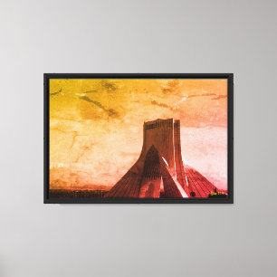 Vintage Iran Tehran Azadi Square Canvas Print