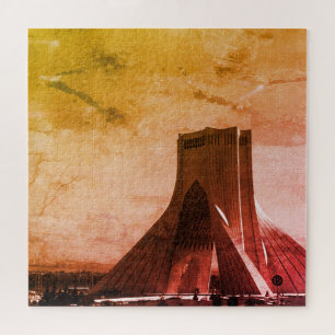 Vintage Iran tehran Azadi Square Jigsaw Puzzle