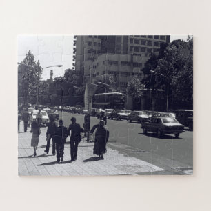 Vintage Iran Tehran city street and people Jigsaw Puzzle