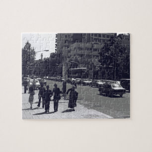 Vintage Iran Tehran city street and people Jigsaw Puzzle