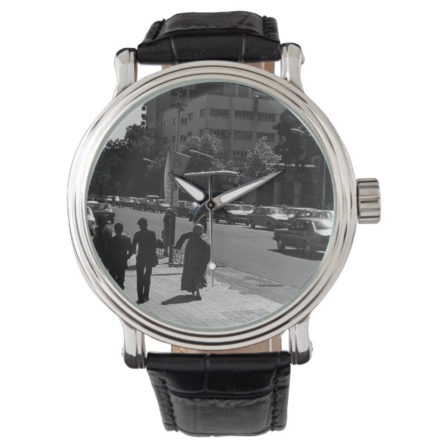 Vintage Iran Tehran city street and people Watch (Front)