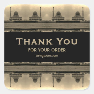 Vintage Iraq Baghdad Buniya Mosque 1970 Square Sticker