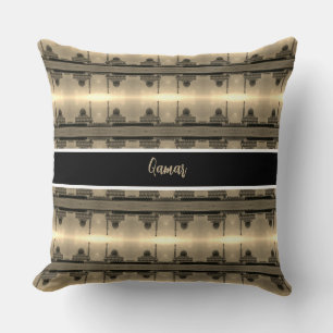 Vintage Iraq Baghdad Buniya Mosque Cushion