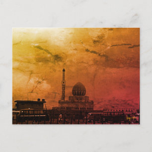 Vintage Iraq Baghdad Buniya Mosque Postcard
