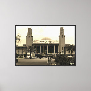 Vintage Iraq Baghdad central railway station Canvas Print