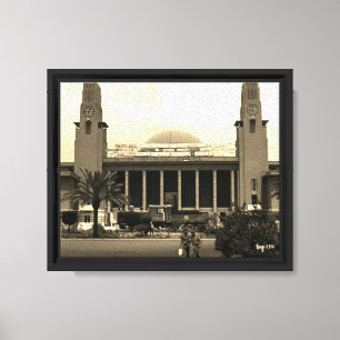 Vintage Iraq Baghdad central railway station Canvas Print