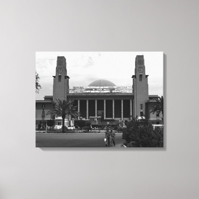 Vintage Iraq Baghdad central railway station Canvas Print (Front)