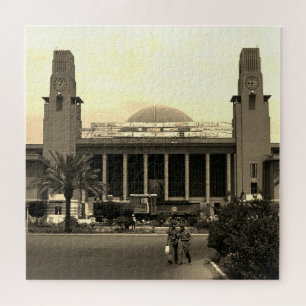 Vintage Iraq Baghdad central railway station Jigsaw Puzzle