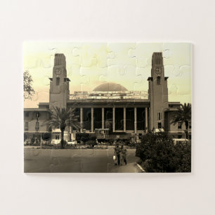 Vintage Iraq Baghdad central railway station Jigsaw Puzzle