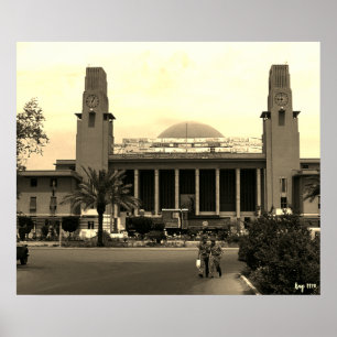 Vintage Iraq Baghdad central railway station Poster