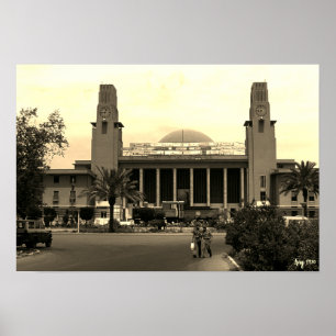 Vintage Iraq Baghdad central railway station Poster