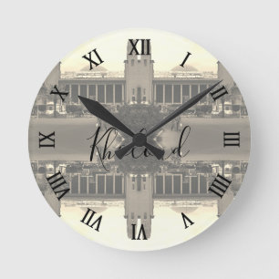 Vintage Iraq Baghdad central railway station Round Clock